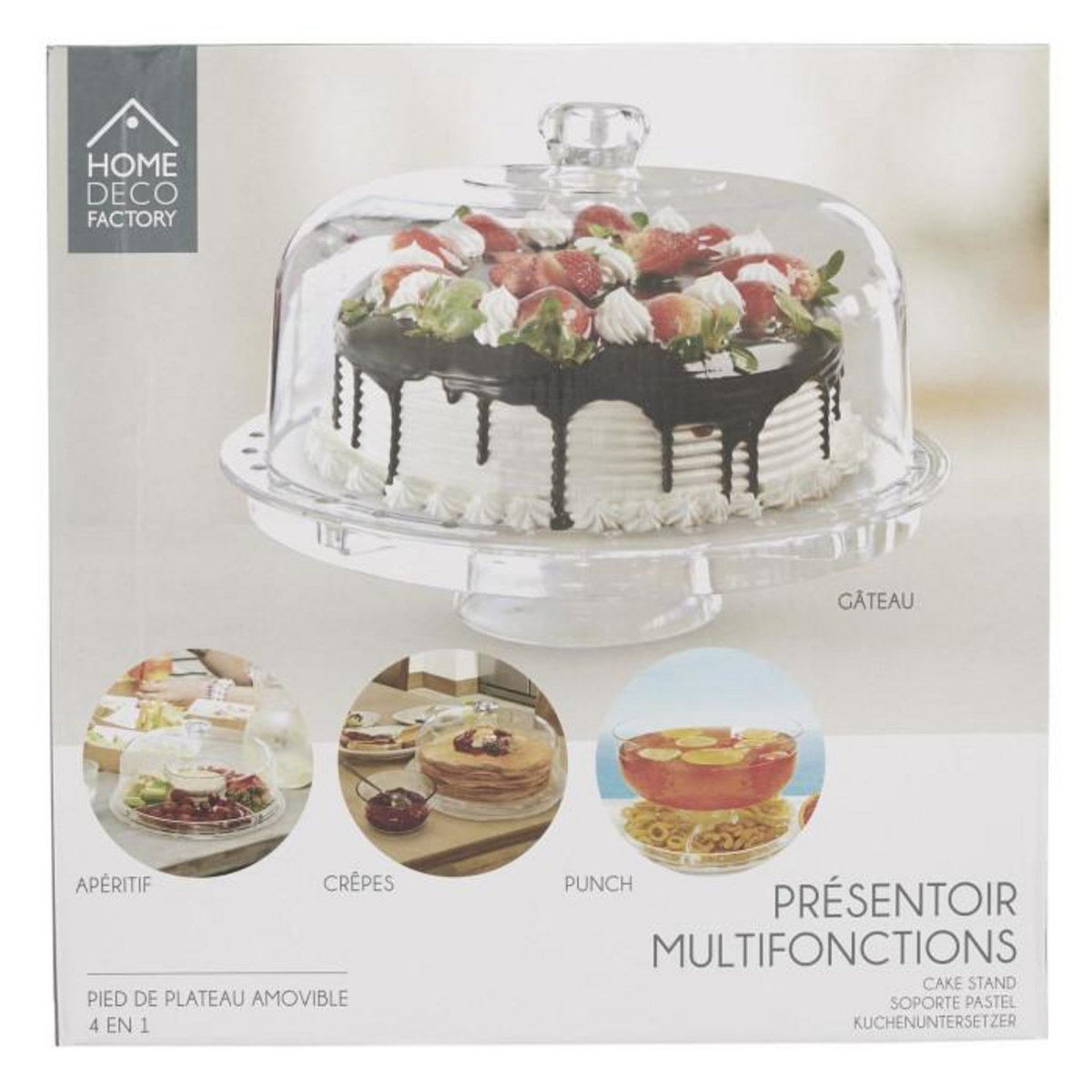 Paris Prix Présentoir Multifonction  4 en 1  30cm Transparent