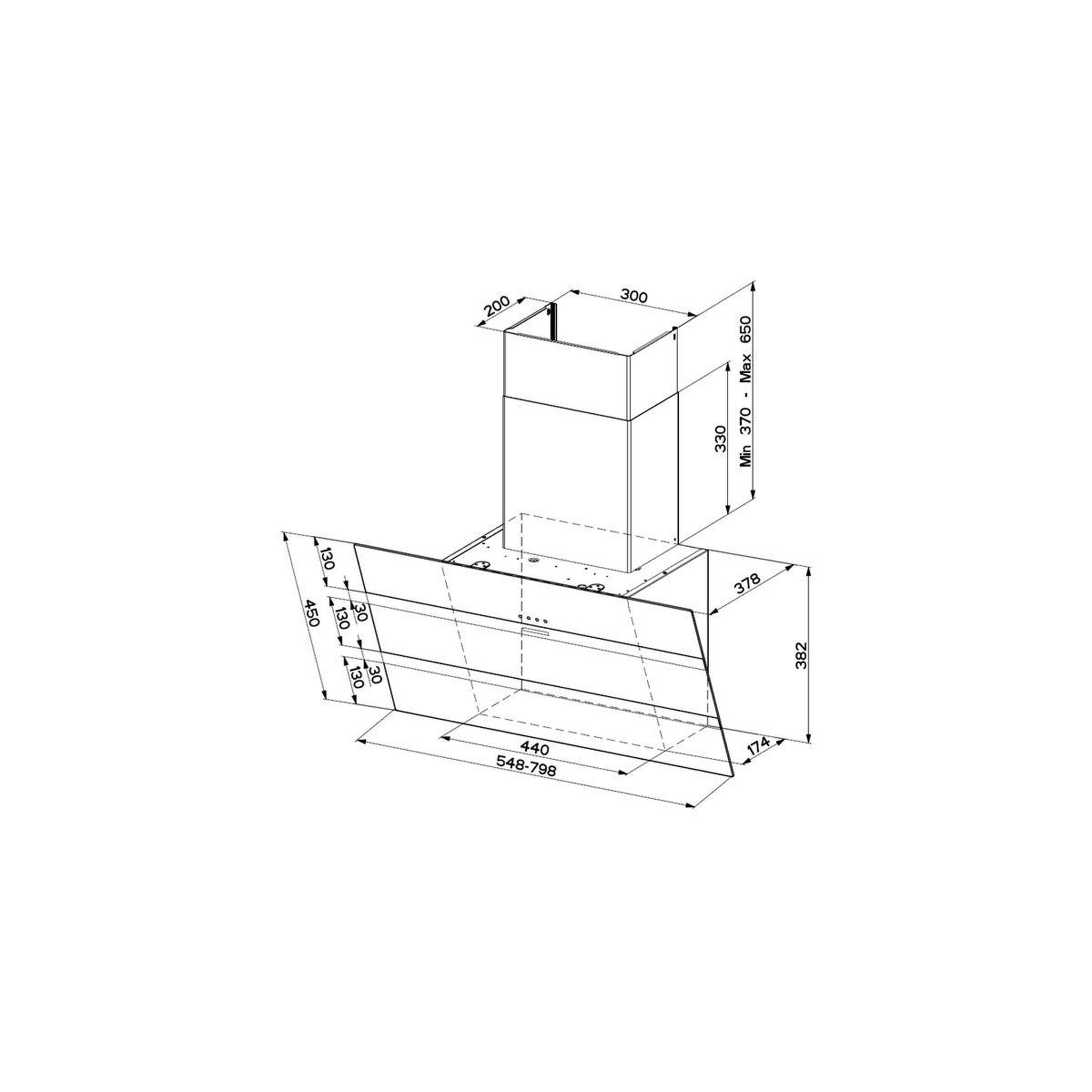 Voir la diapositive 3 : faber Hotte décorative murale inclinée steelmax 800 blanc/inox