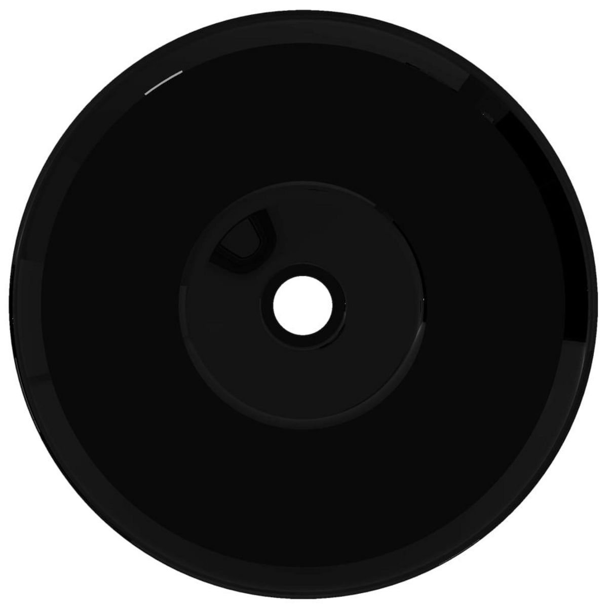 VIDAXL Vasque rond ceramique Noir pour salle de bain