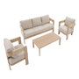 Voir la diapositive 3 : HESPERIDE Salon de jardin en alu effet bois Oryna Beige/Honey - 5 places - Hespéride
