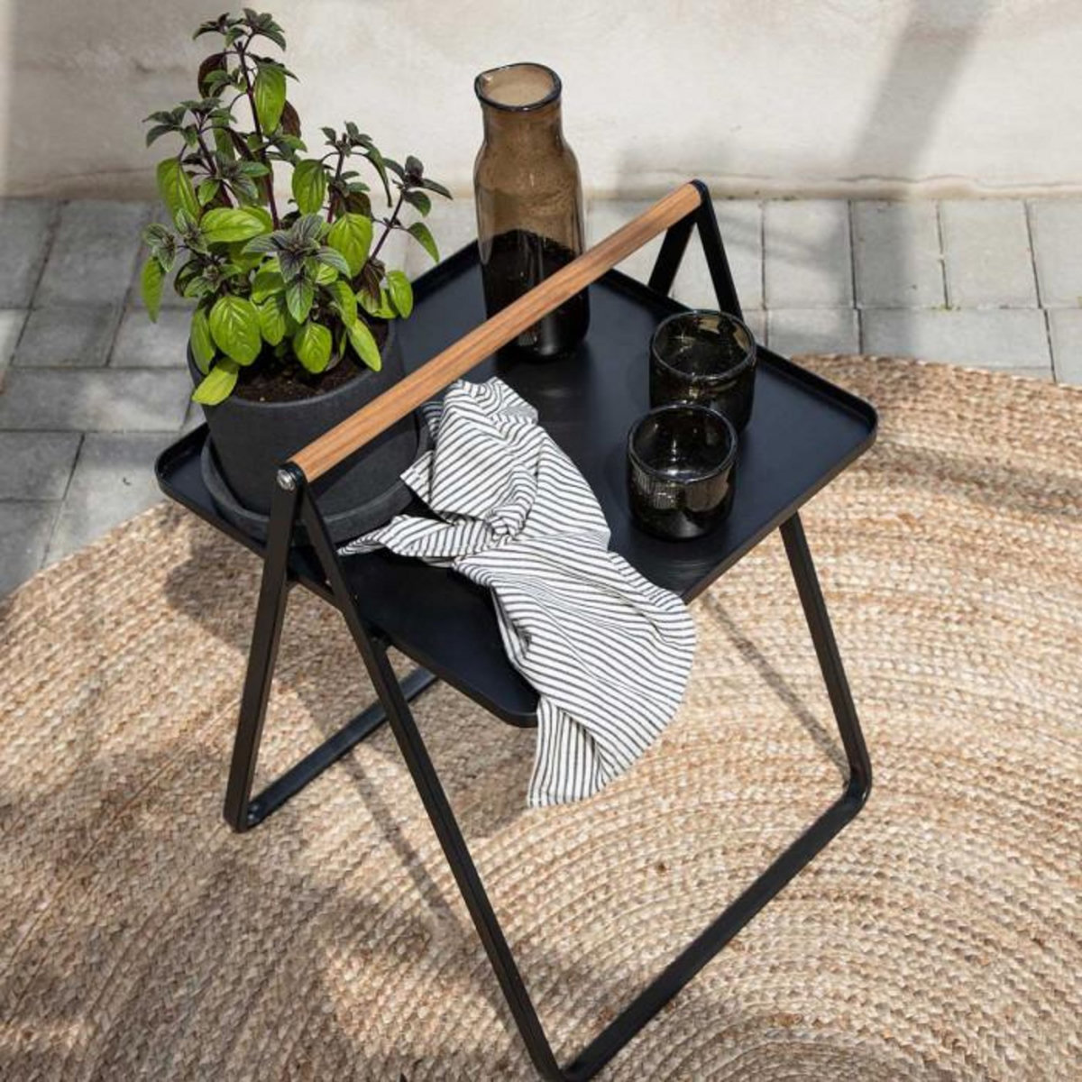 Paris Prix Table d'Appoint de Jardin  Clarin  59cm Noir