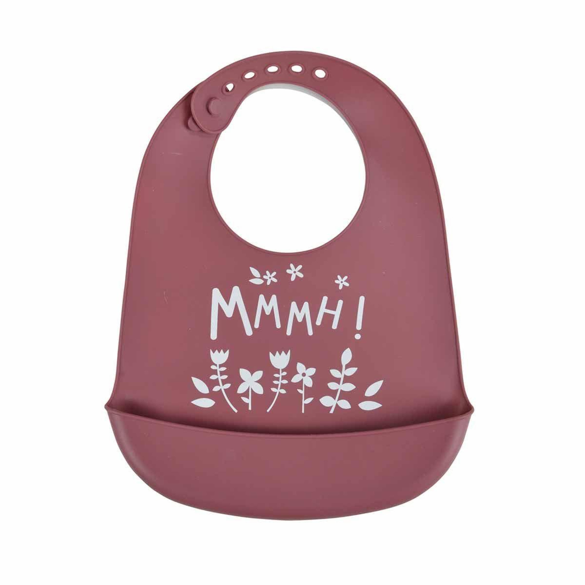BEBE DOUCEUR Bavoir silicone bébé  forêt magique  30cm bois de rose