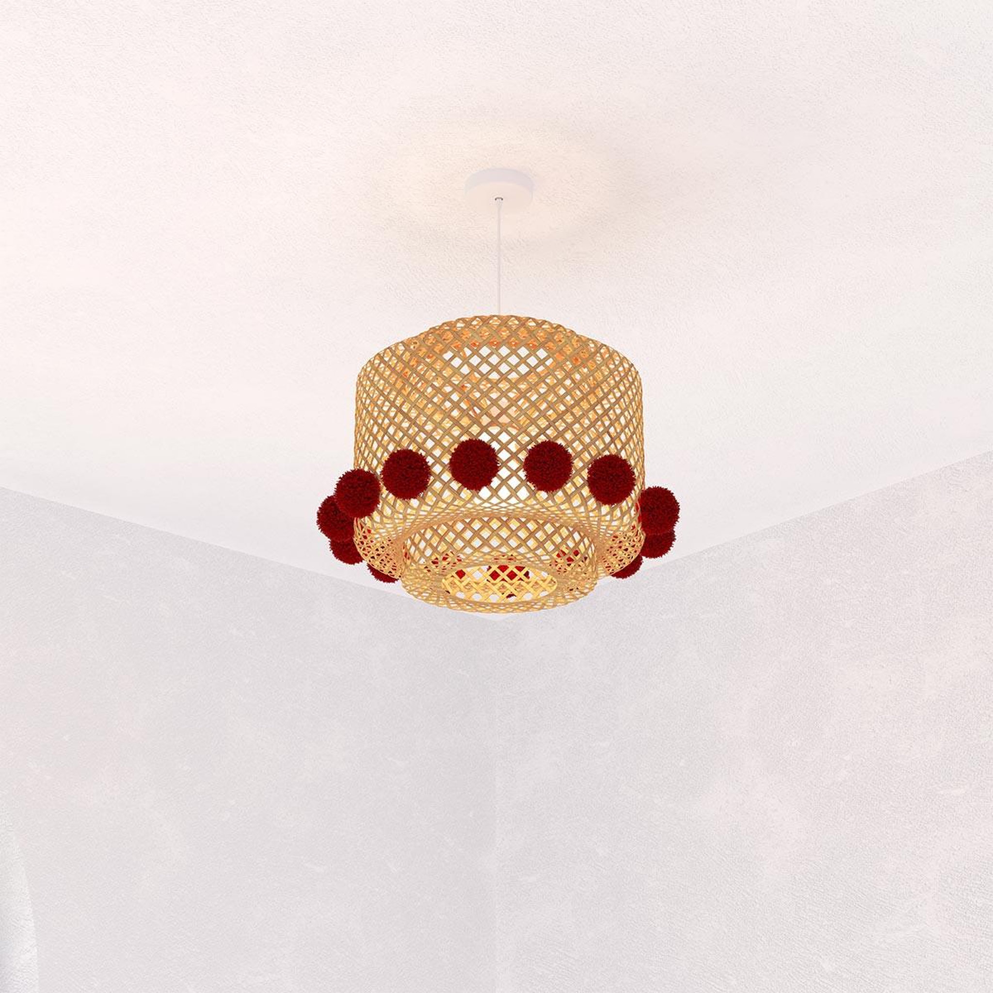 Voir la diapositive 3 : Atmosphera Kids Lampe Suspension Enfant en Bambou  Liby  30cm Naturel