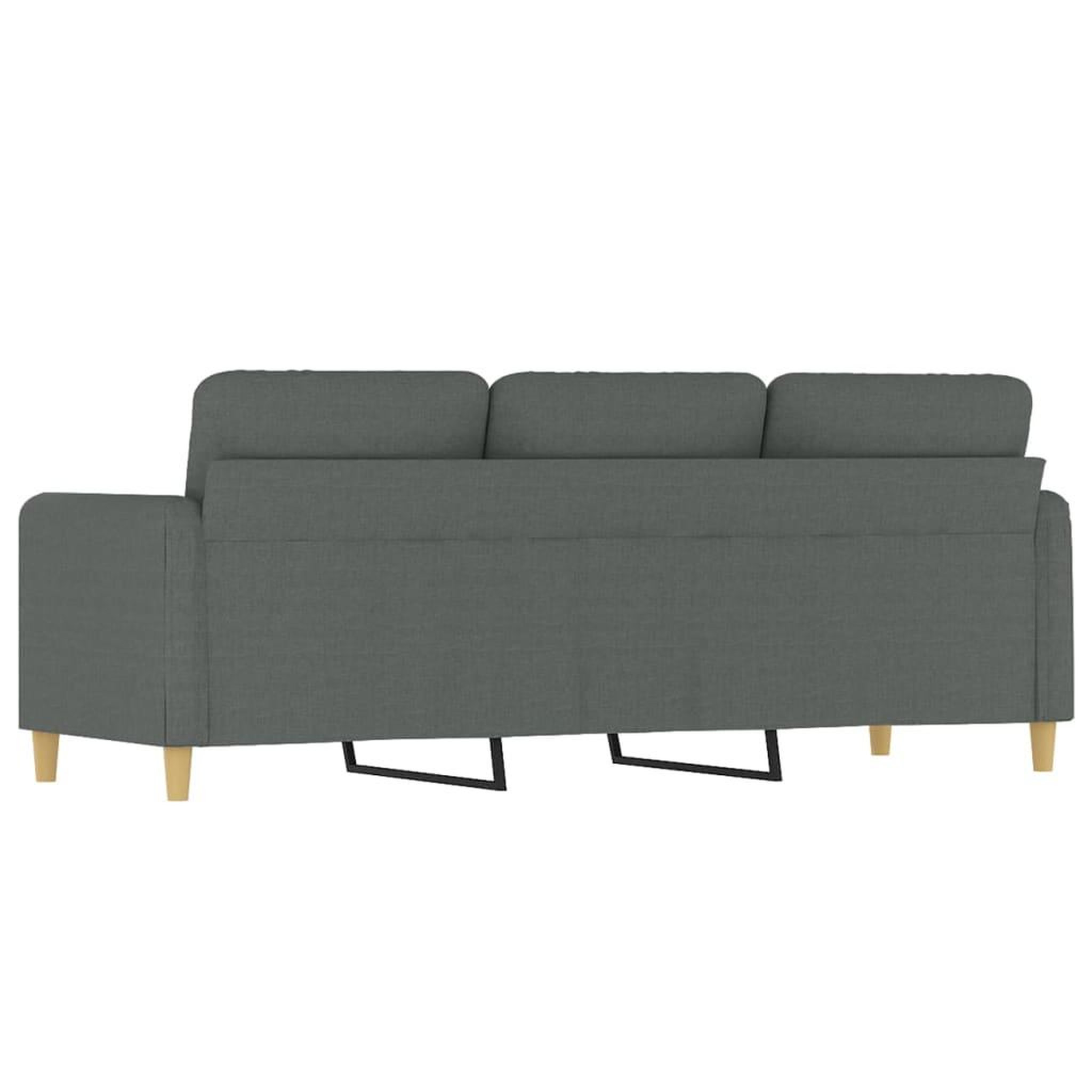 Voir la diapositive 5 : VIDAXL Canape a 3 places Gris fonce 180 cm Tissu