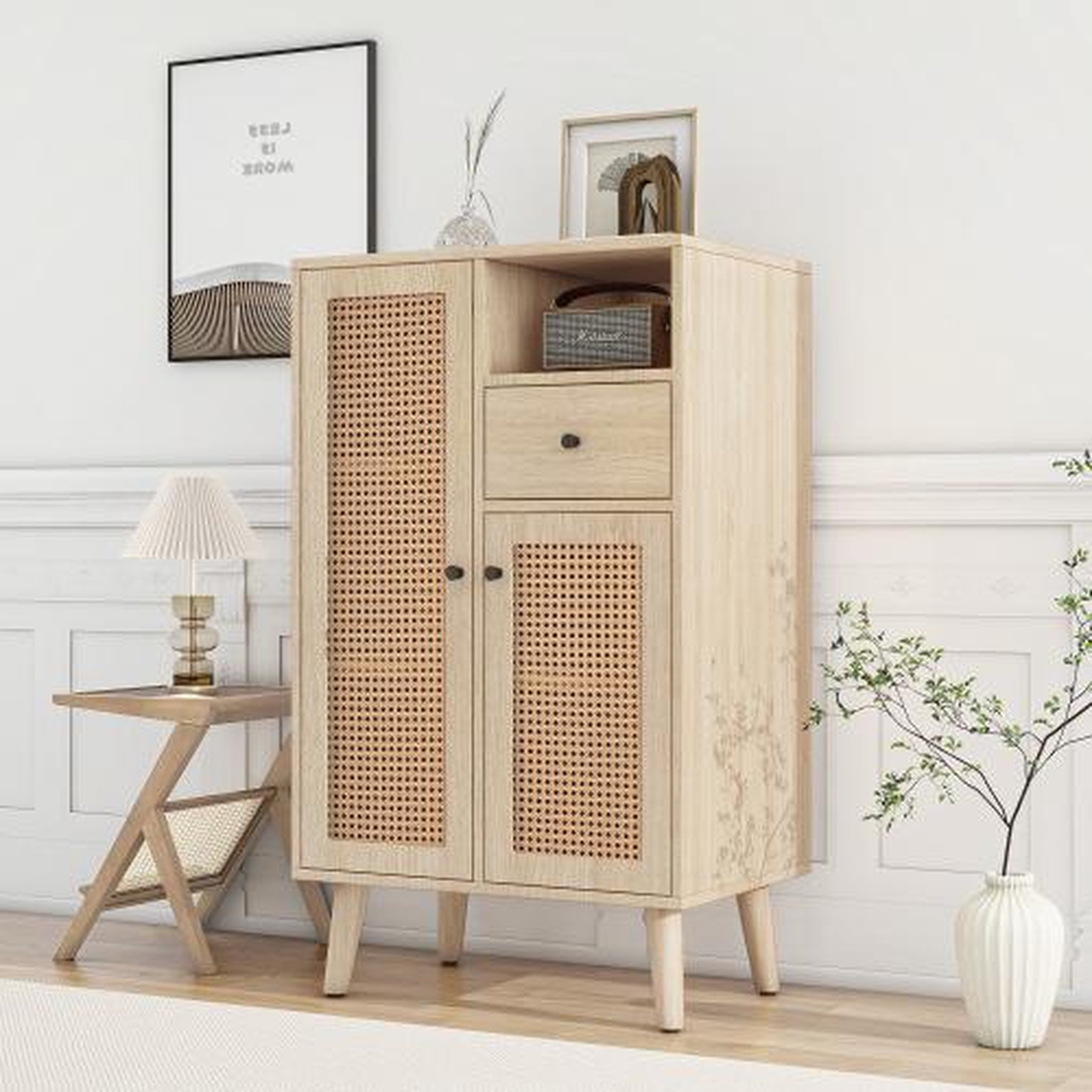 Voir la diapositive 4 : MERAX Buffet 2 porte(s) 1 tiroir(s) - 60 cm naturel panneau de particules