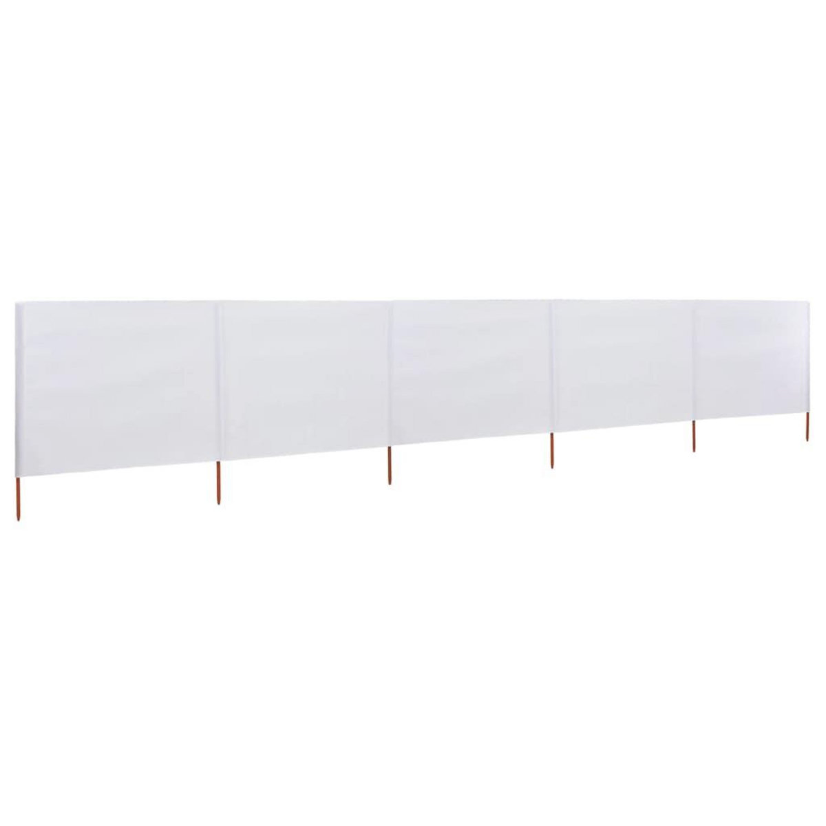 VIDAXL Paravent 5 panneaux Tissu 600 x 80 cm Blanc sable