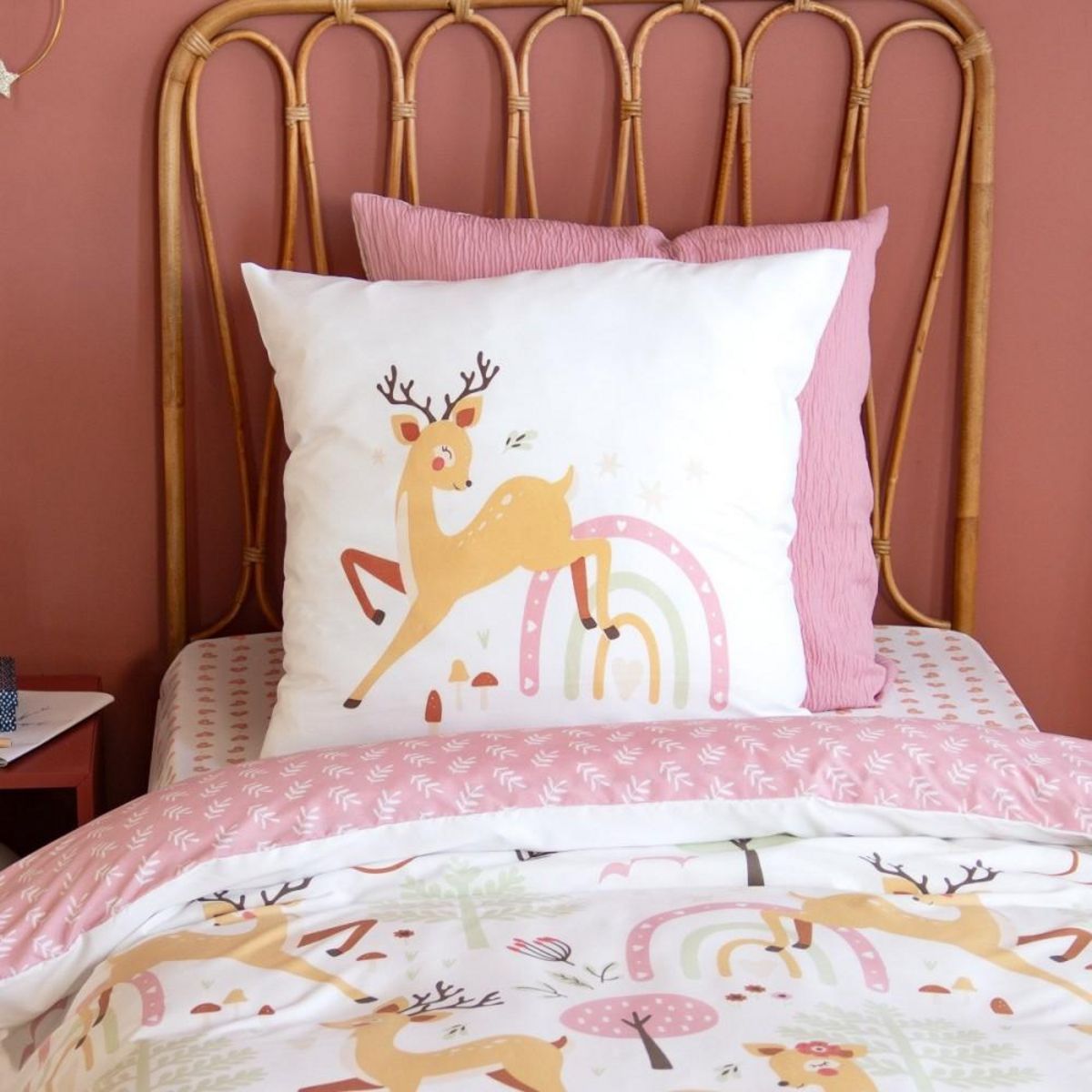 COTE DECO Housse de couette 140x200 + 1 taie BAMBINA