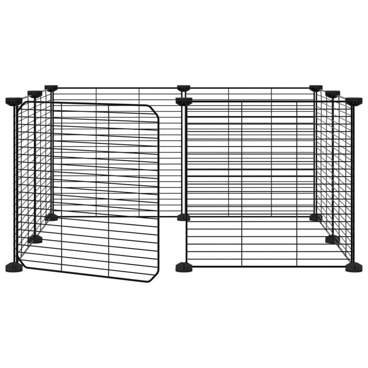 VIDAXL Cage animaux de compagnie a 8 panneaux et porte Noir 35x35 cm