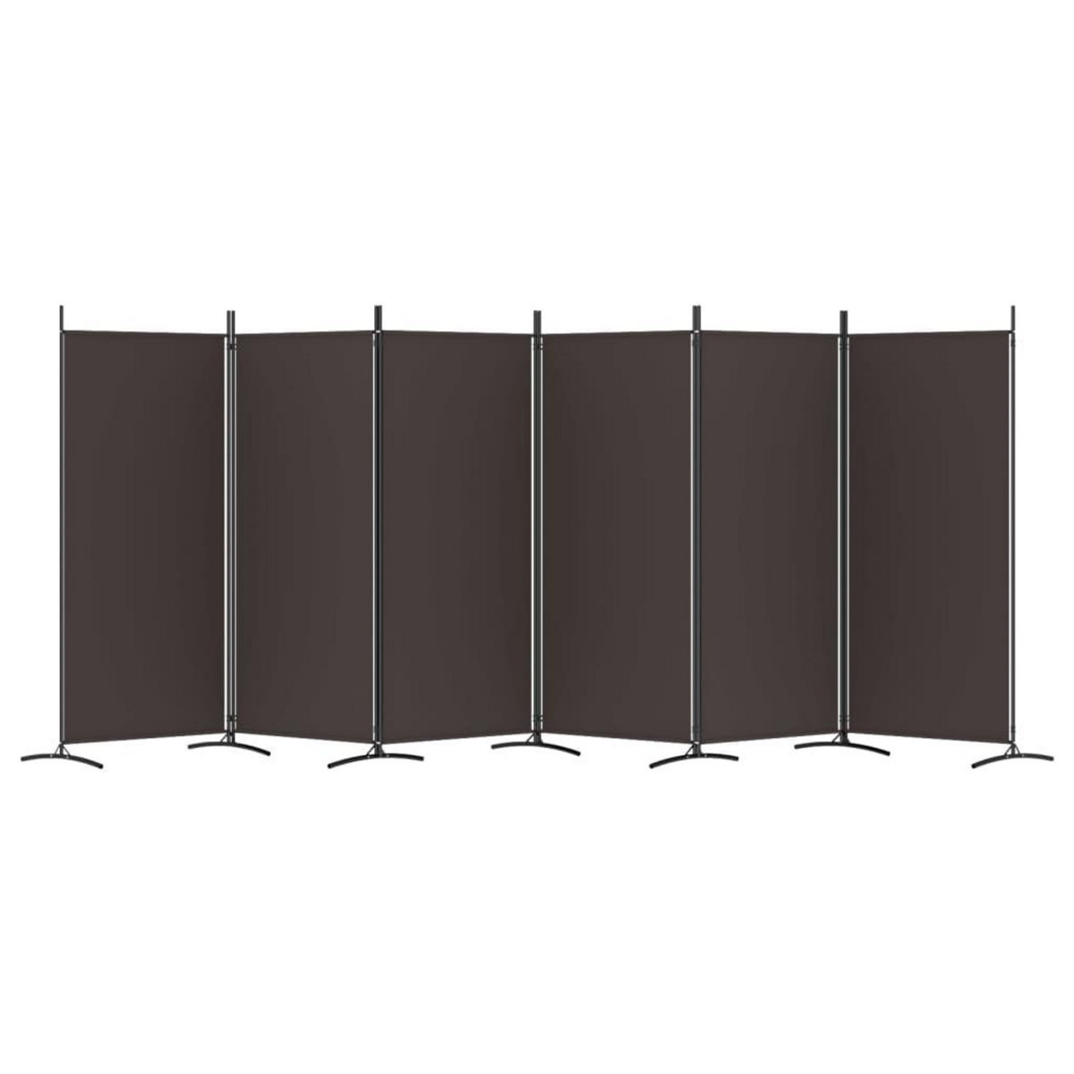 VIDAXL Cloison de separation 6 panneaux Marron 520x180 cm Tissu