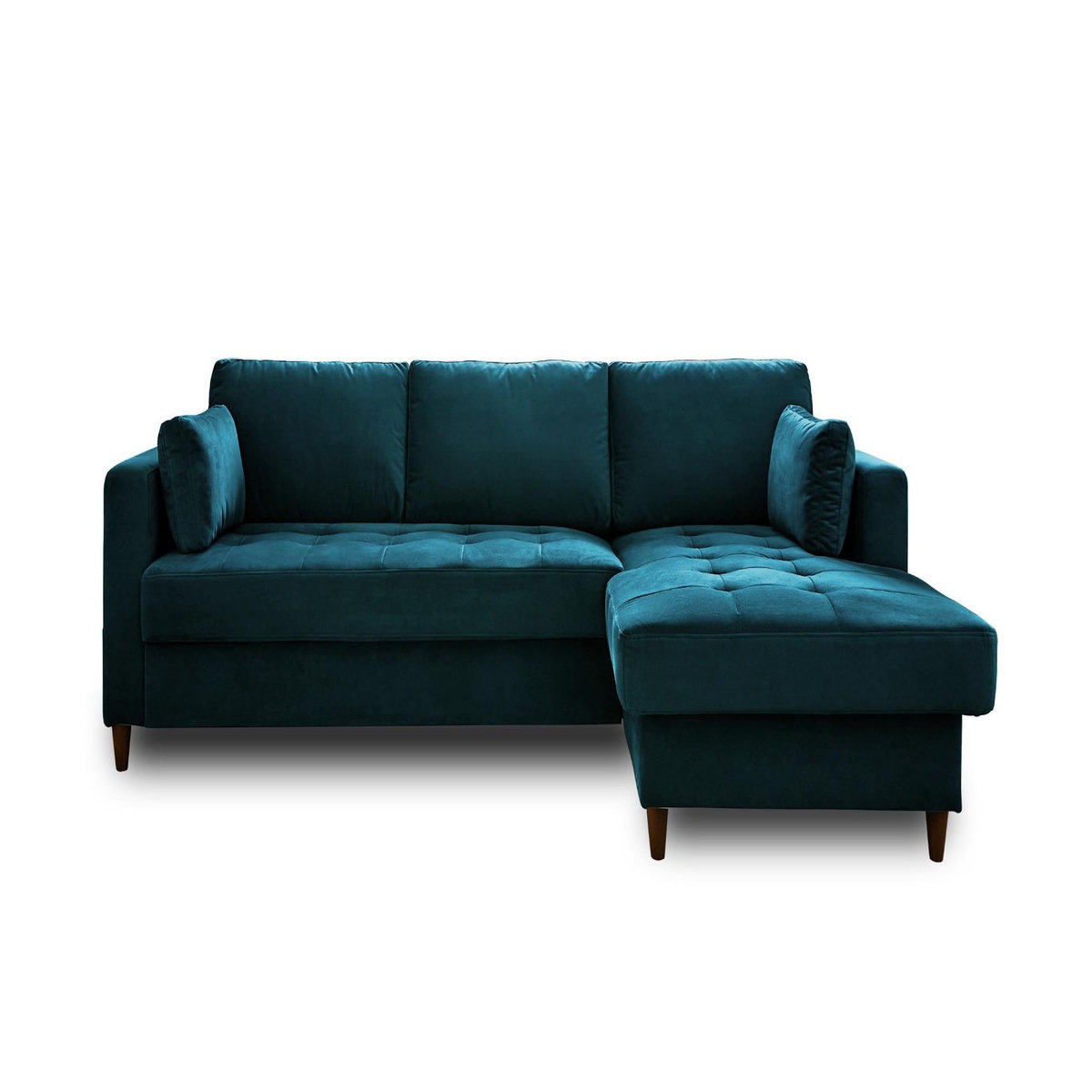 LISA DESIGN Anna - canapé d'angle droit - 4 places - convertible avec coffre - en velours