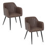 Voir la diapositive 1 : ATMOSPHERA Lot de 2 fauteuils à diner effet cuir VISOCA - Marron