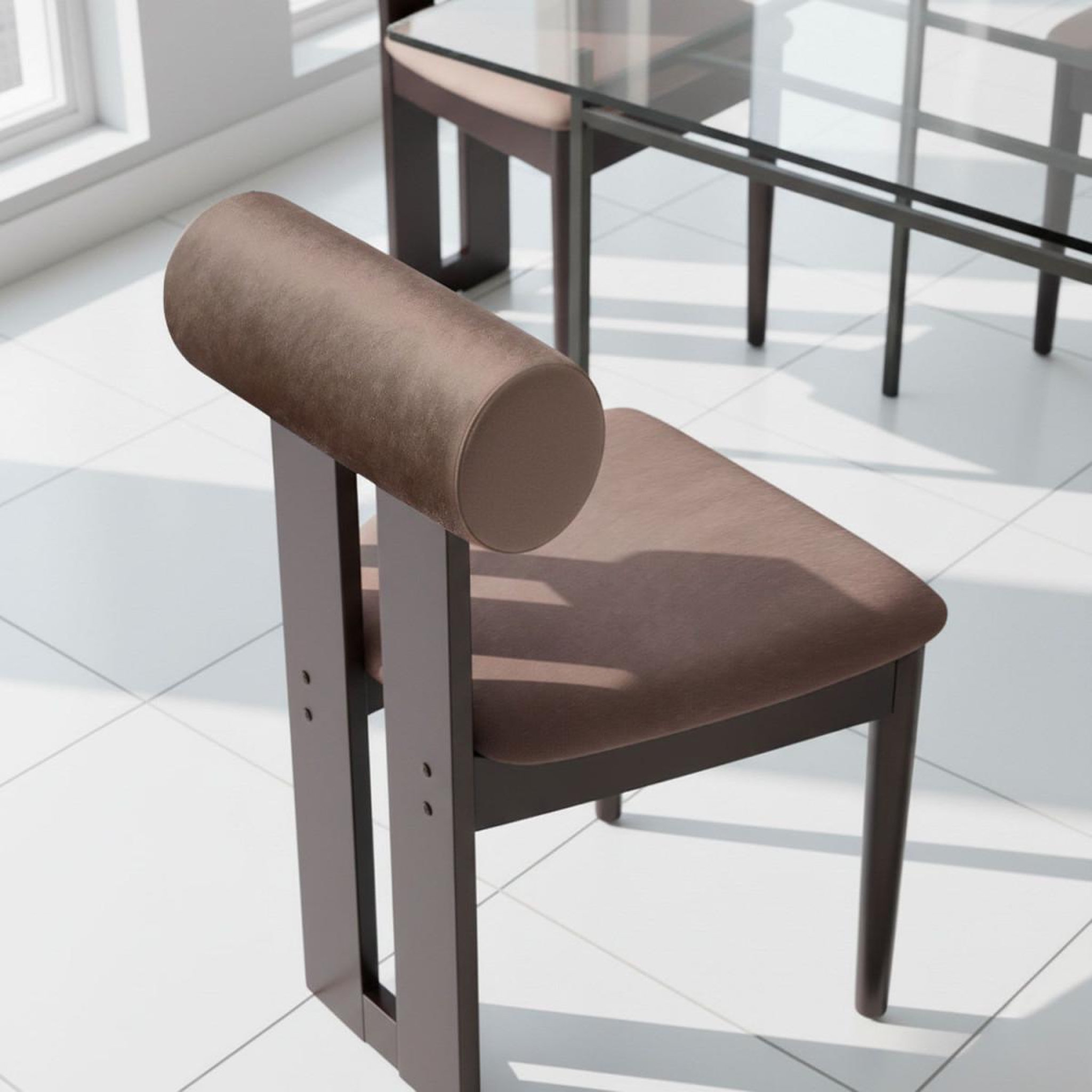 Voir la diapositive 5 : Paris Prix Chaise design en velours  jasper  79cm marron