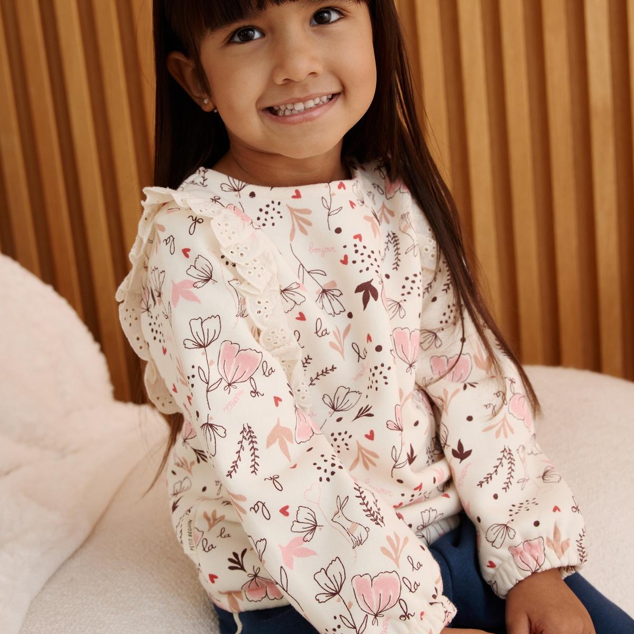 Voir la diapositive 4 : PETIT BEGUIN Sweat-shirt bébé en molleton aimée