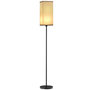 Voir la diapositive 1 : HOMCOM Lampadaire droit style contemporain H.161 cm métal noir abat-jour beige effet lin