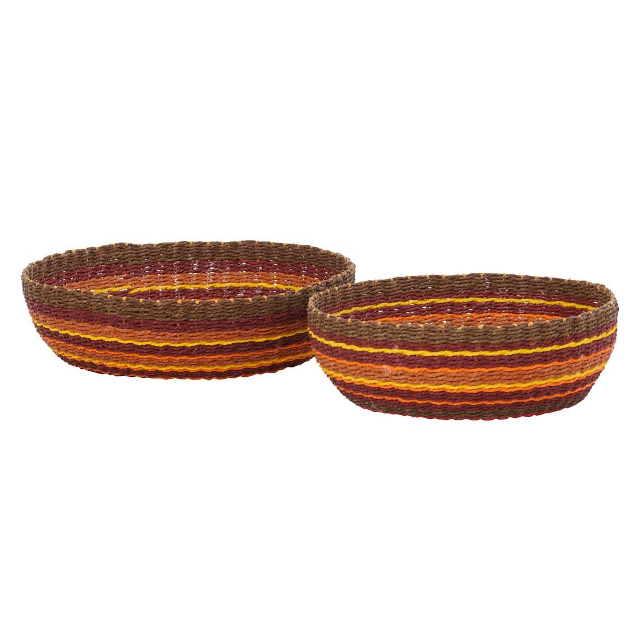 J-LINE Lot de coupelles déco  tierra  41cm marron