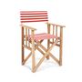 Voir la diapositive 4 : City Garden Fauteuil de jardin pliable en bois et coton rayé rouge LONA
