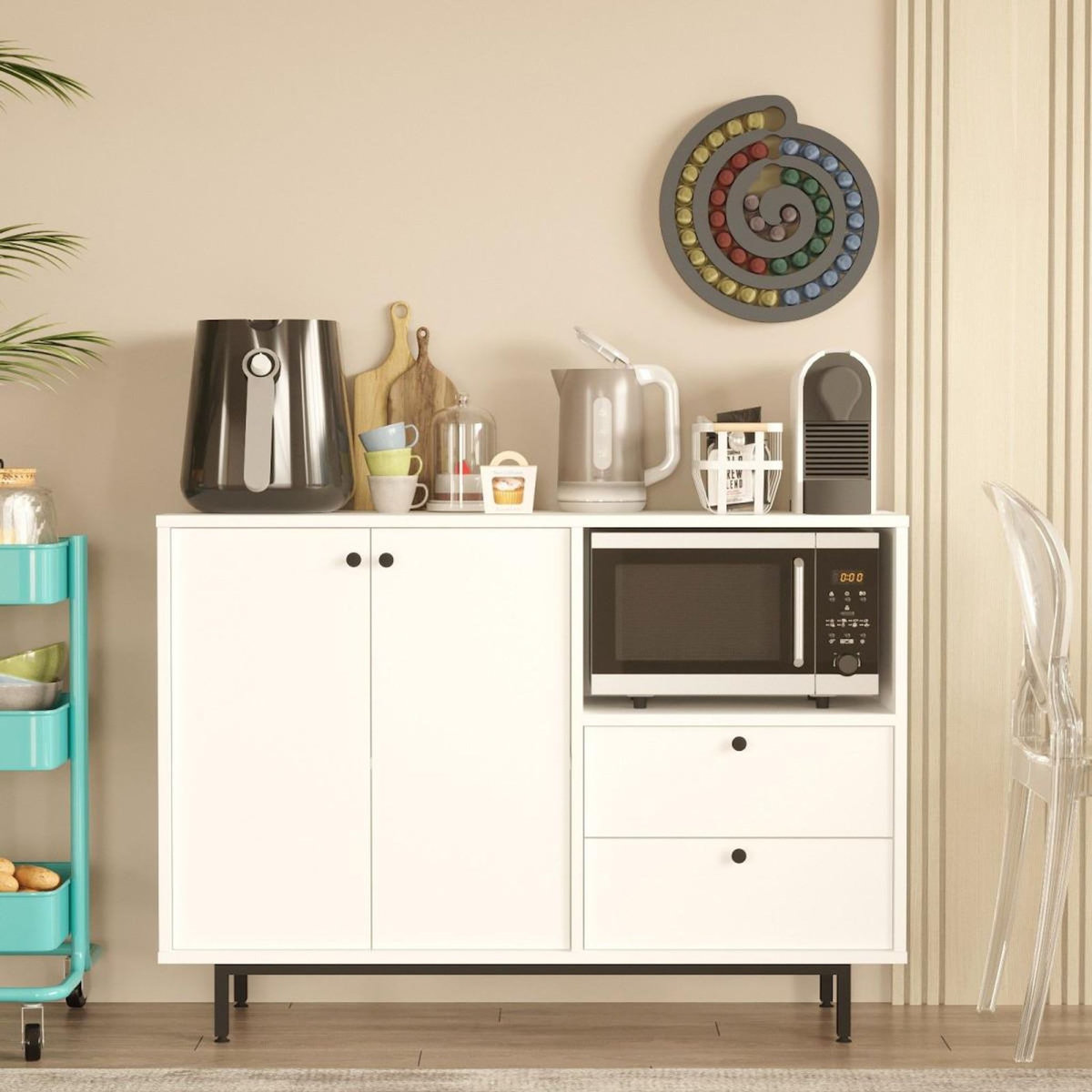 Paris Prix Buffet de Cuisine Bas  Kieth  120cm Blanc