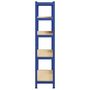 Voir la diapositive 5 : VIDAXL Etagere de rangement a 5 niveaux Bleu Acier et bois ingenierie