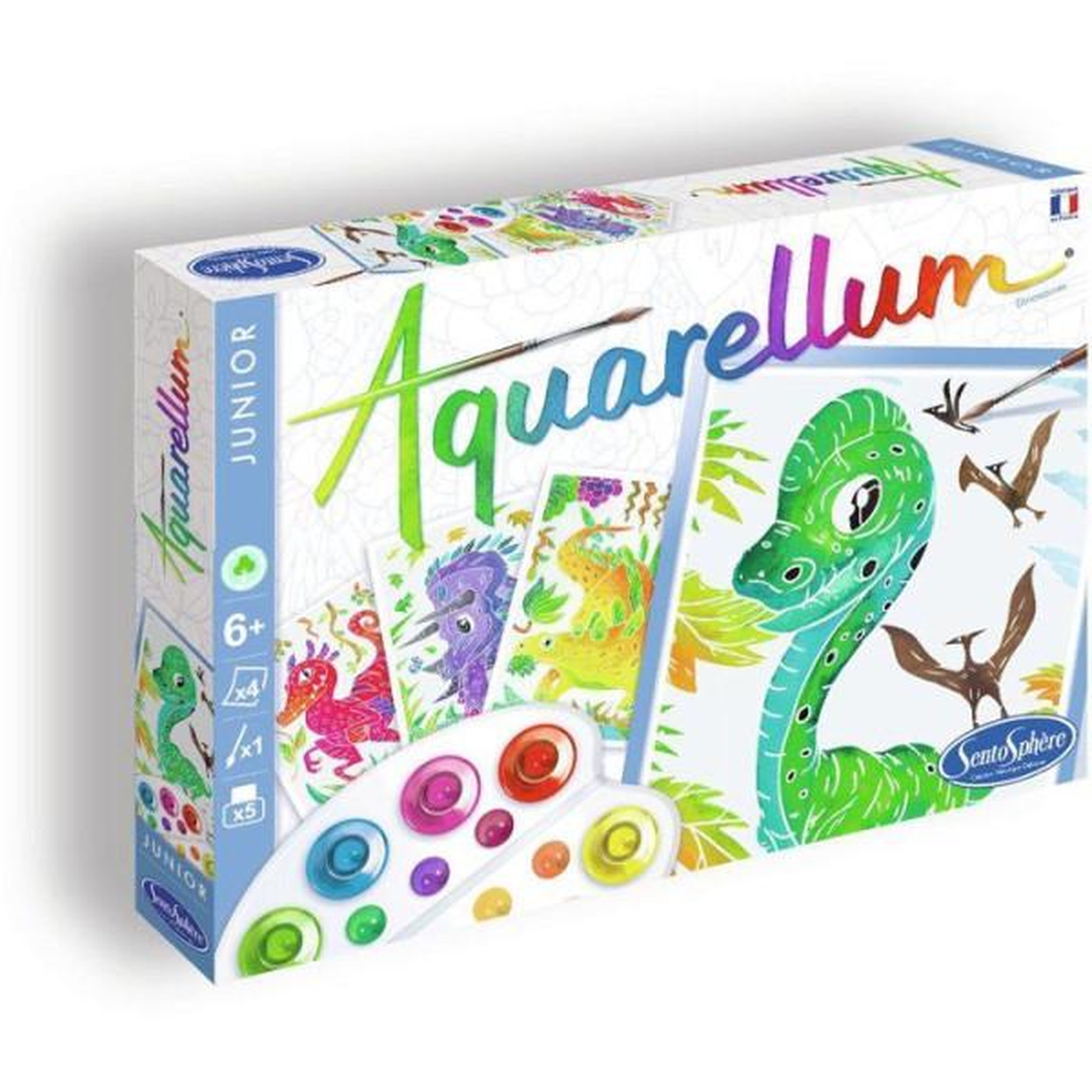 Sentosphere Peinture aquerelle - sentosphere - aquarellum junior - dinosaures - 5 couleurs - sertissage sur papier vélin - des 7 ans