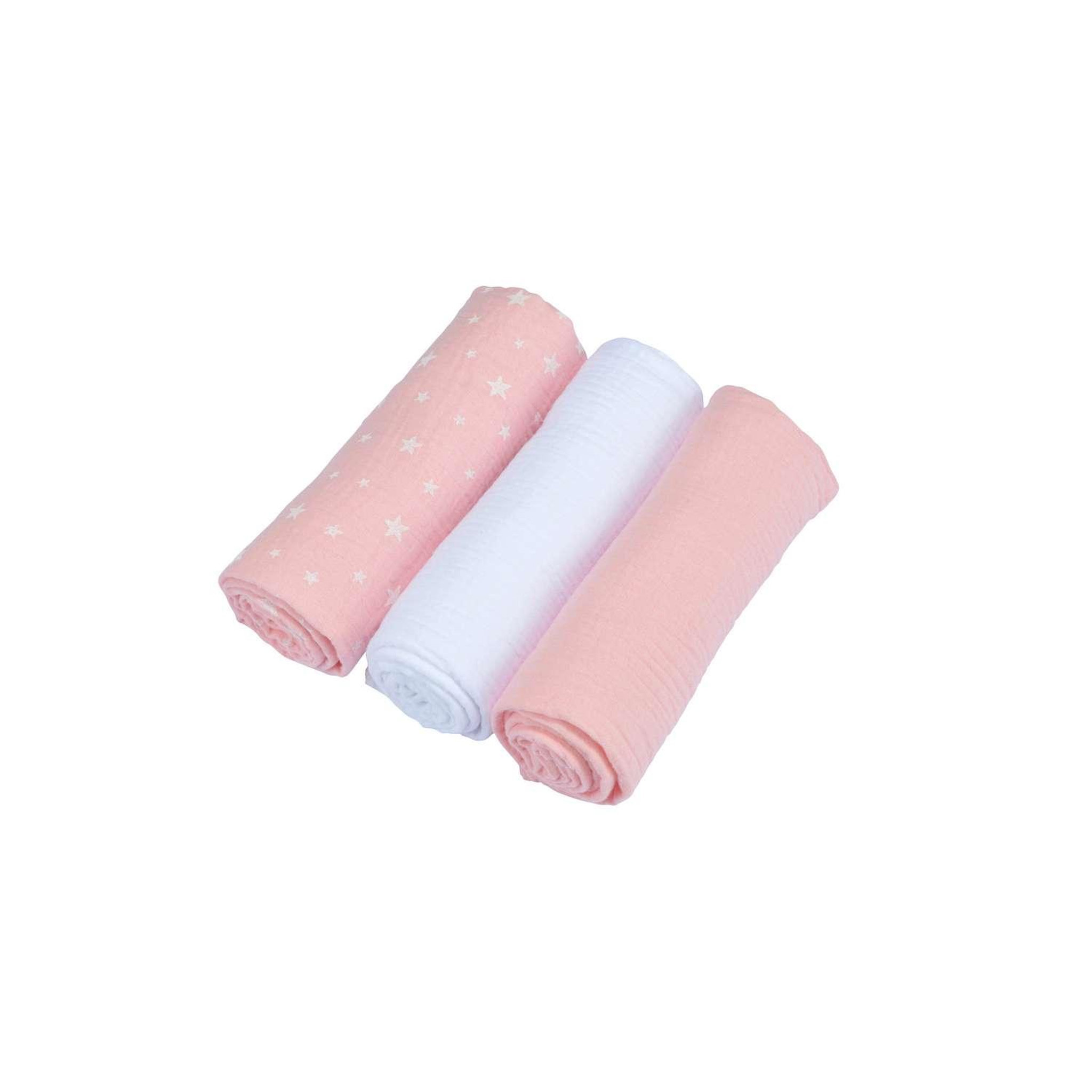 Voir la diapositive 1 : BEBE DOUCEUR Lot de 3 langes en gaze de coton