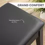 HOMCOM Banquette tabouret siège pour piano avec coffre de rangement pied bois hévéa revêtement synthétique noir
