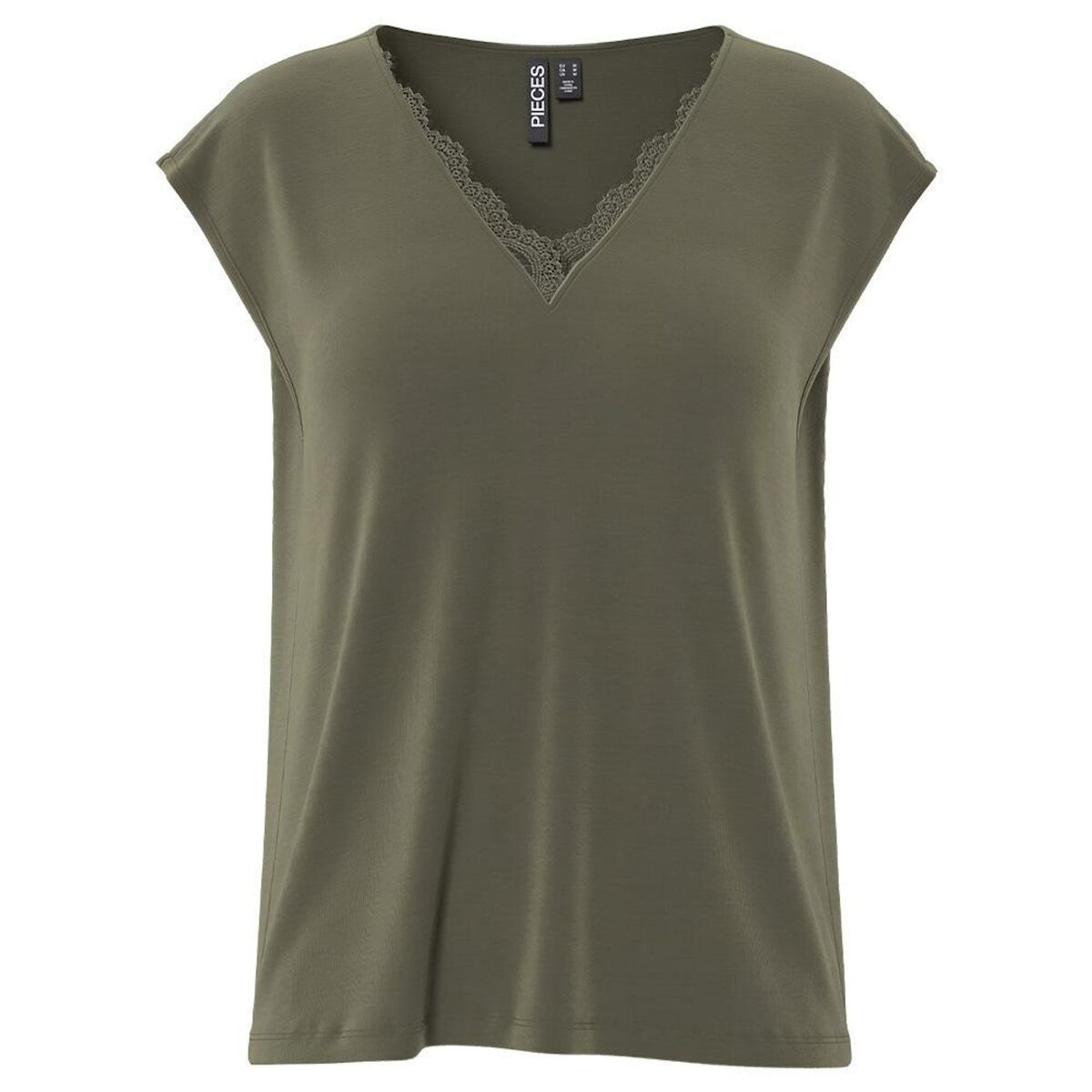 Pieces T Shirt Kaki Femme Pieces Kamala