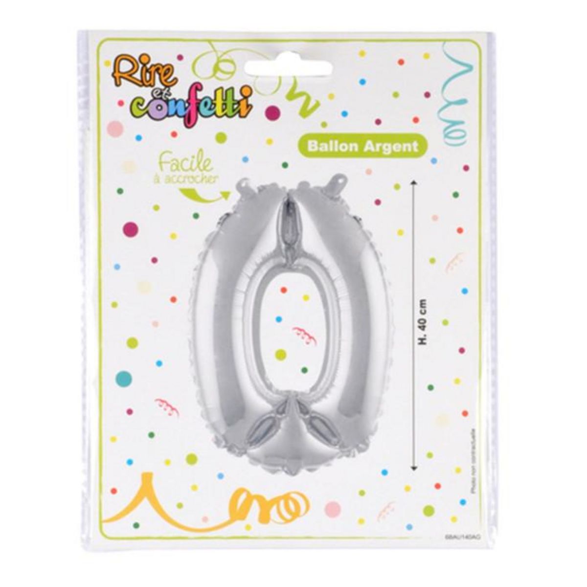 Paris Prix Ballon Gonflable Métallisé  Chiffre 0  40cm Argent