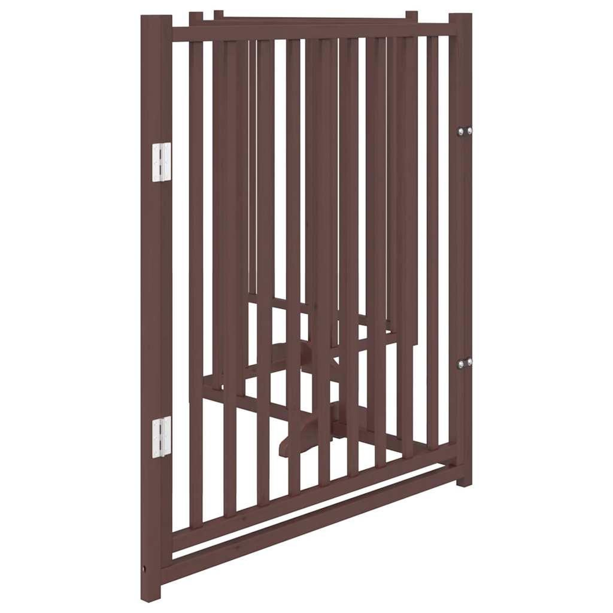 Voir la diapositive 5 : VIDAXL Barriere pour chiens avec porte 4 panneaux bois de sapin massif