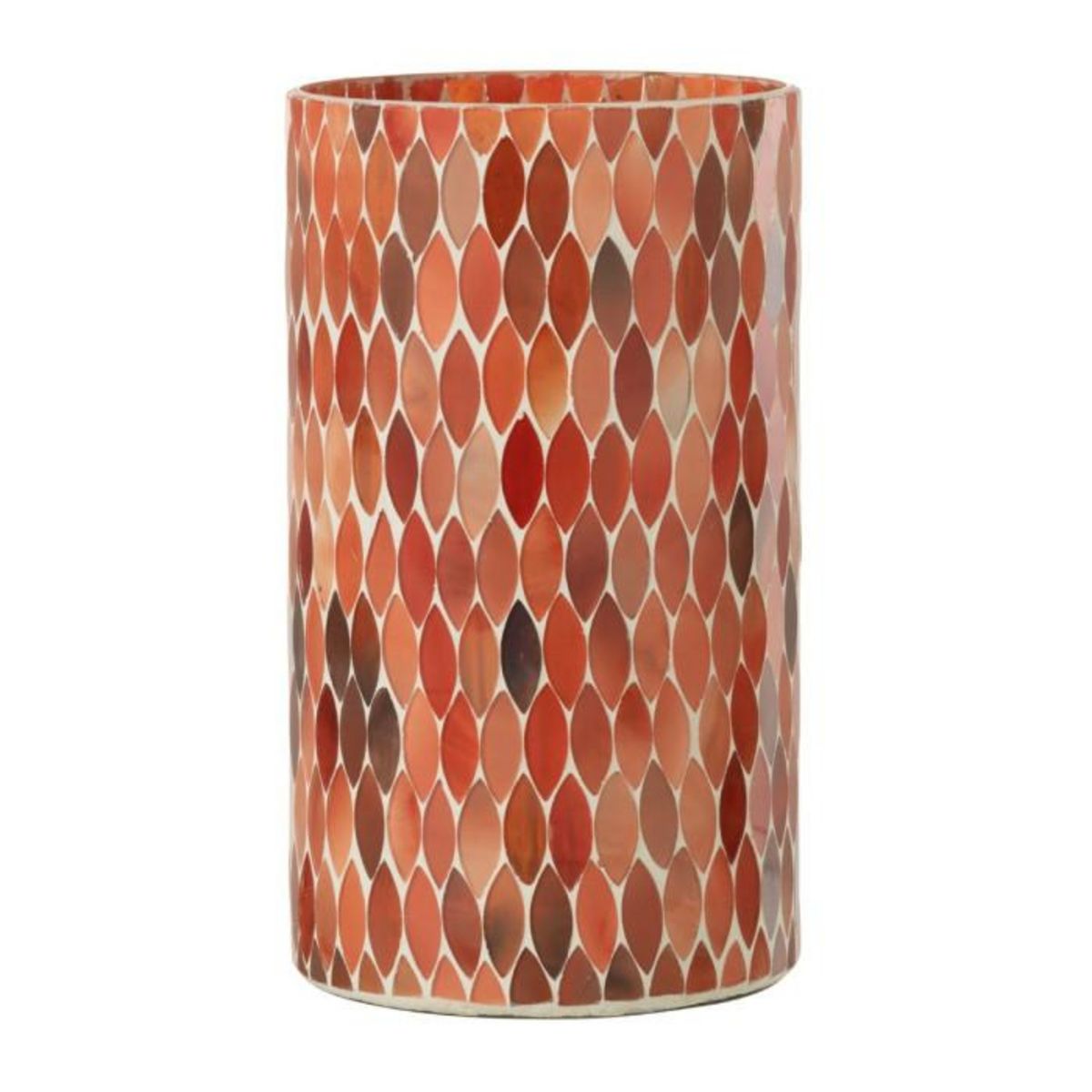 Paris Prix Photophore Design Feuille  African Desire  23cm Orange & Rouge