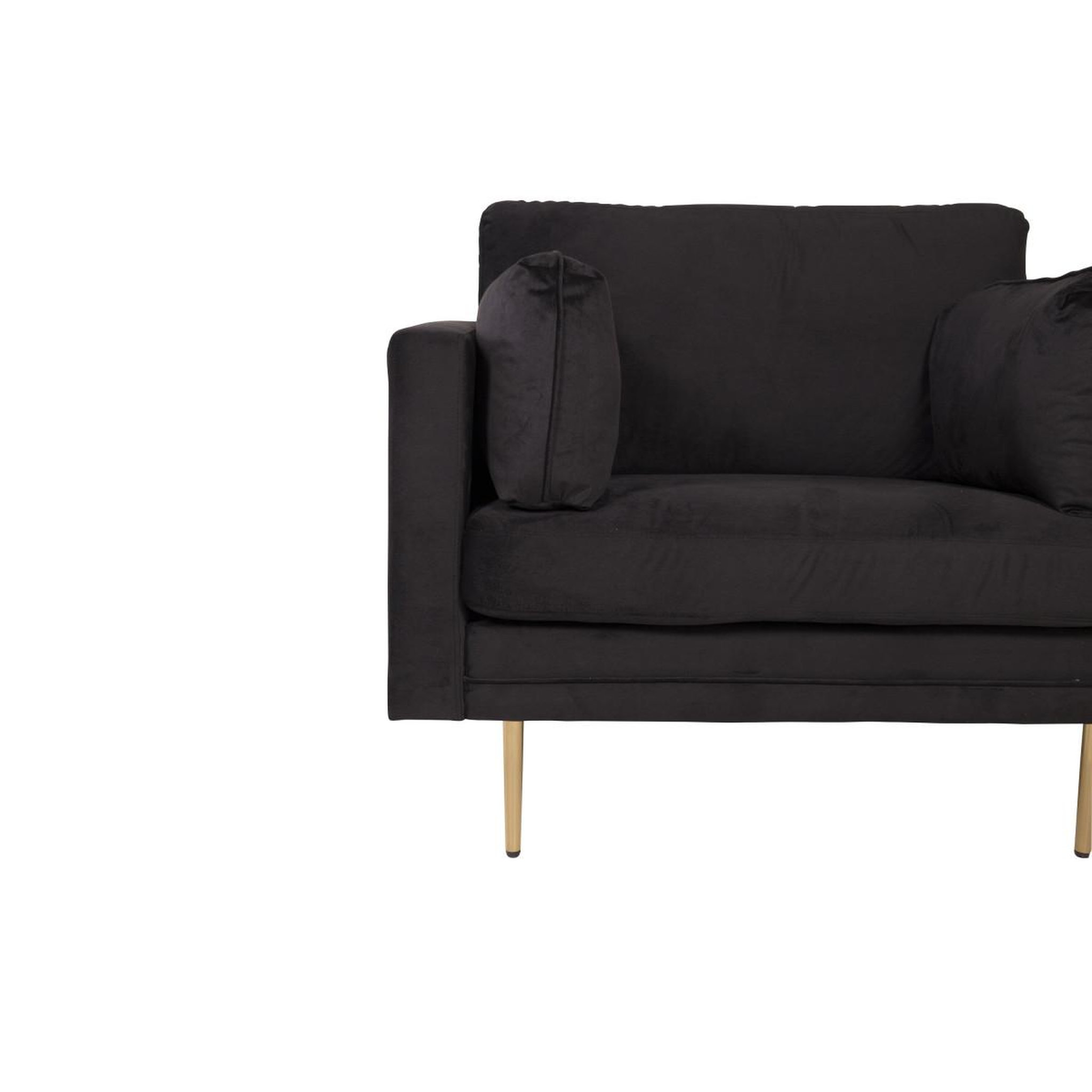 Voir la diapositive 5 : Paris Prix Fauteuil design en velours  boom  110cm noir & or