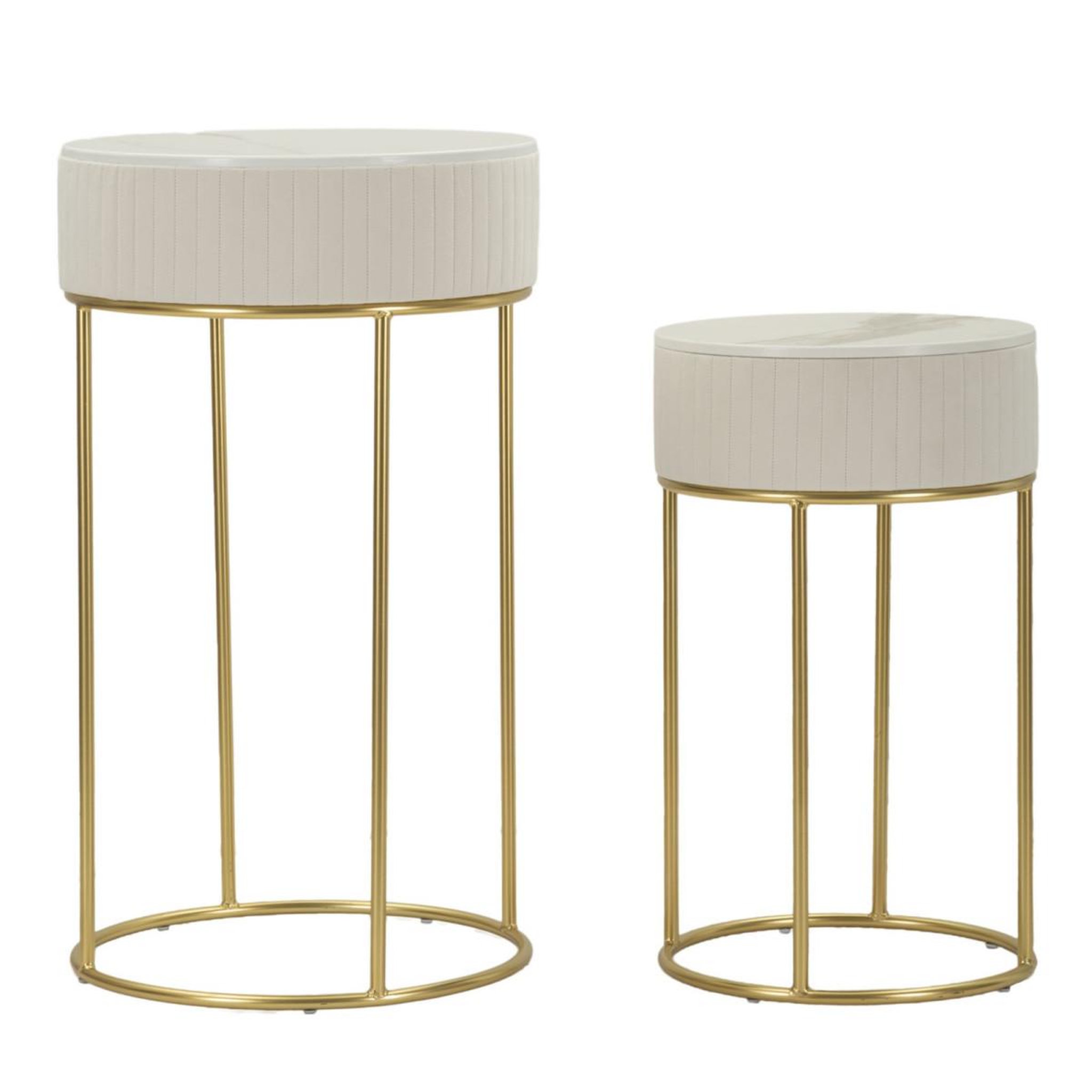 Paris Prix Lot de 2 tables d'appoint ronde  wedding  90cm crème
