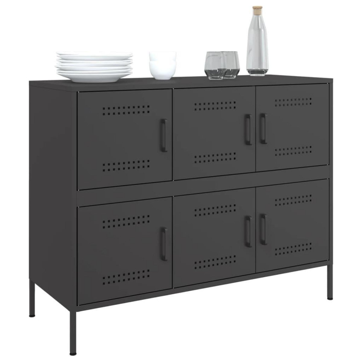 VIDAXL Buffet noir 100,5x39x79 cm acier