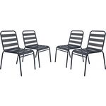 Habitat et Jardin Lot de 4 chaises de jardin en métal empilables  Bilbao  - Gris