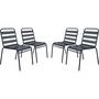 Voir la diapositive 1 : Habitat et Jardin Lot de 4 chaises de jardin en métal empilables  Bilbao  - Gris