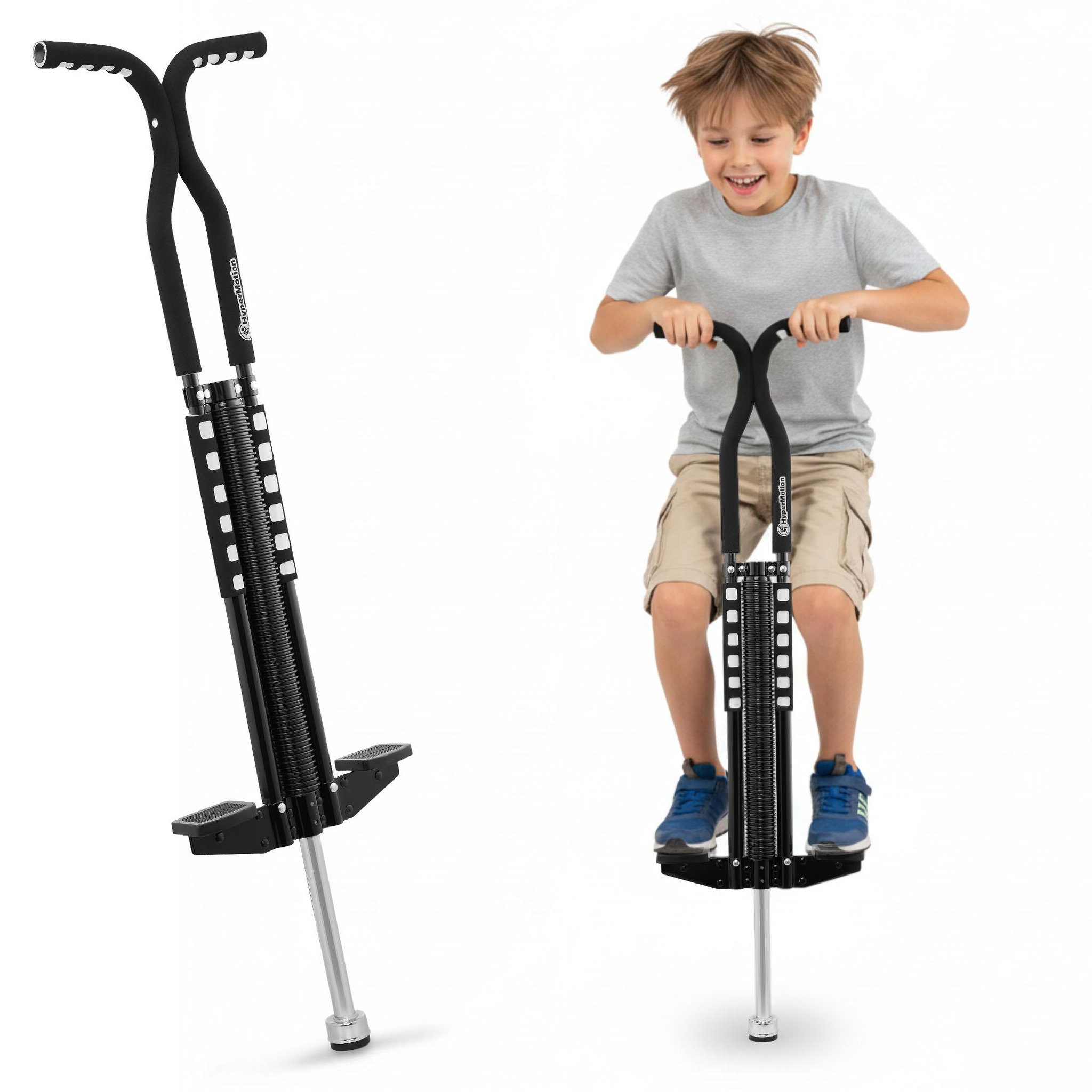 HYPERMOTION Pogo Stick Enfant HyperMotion Sauteur Ressort Noir 103x29 cm 9 A 14 Ans 50kg