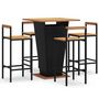 Voir la diapositive 2 : VIDAXL Ensemble de bar jardin 5 pcs noir poly rotin/bois massif acacia