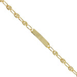 L'ATELIER D'AZUR Bracelet Enfant Or Jaune - Gourmette - Maille Grain de Café - Gravure Offerte