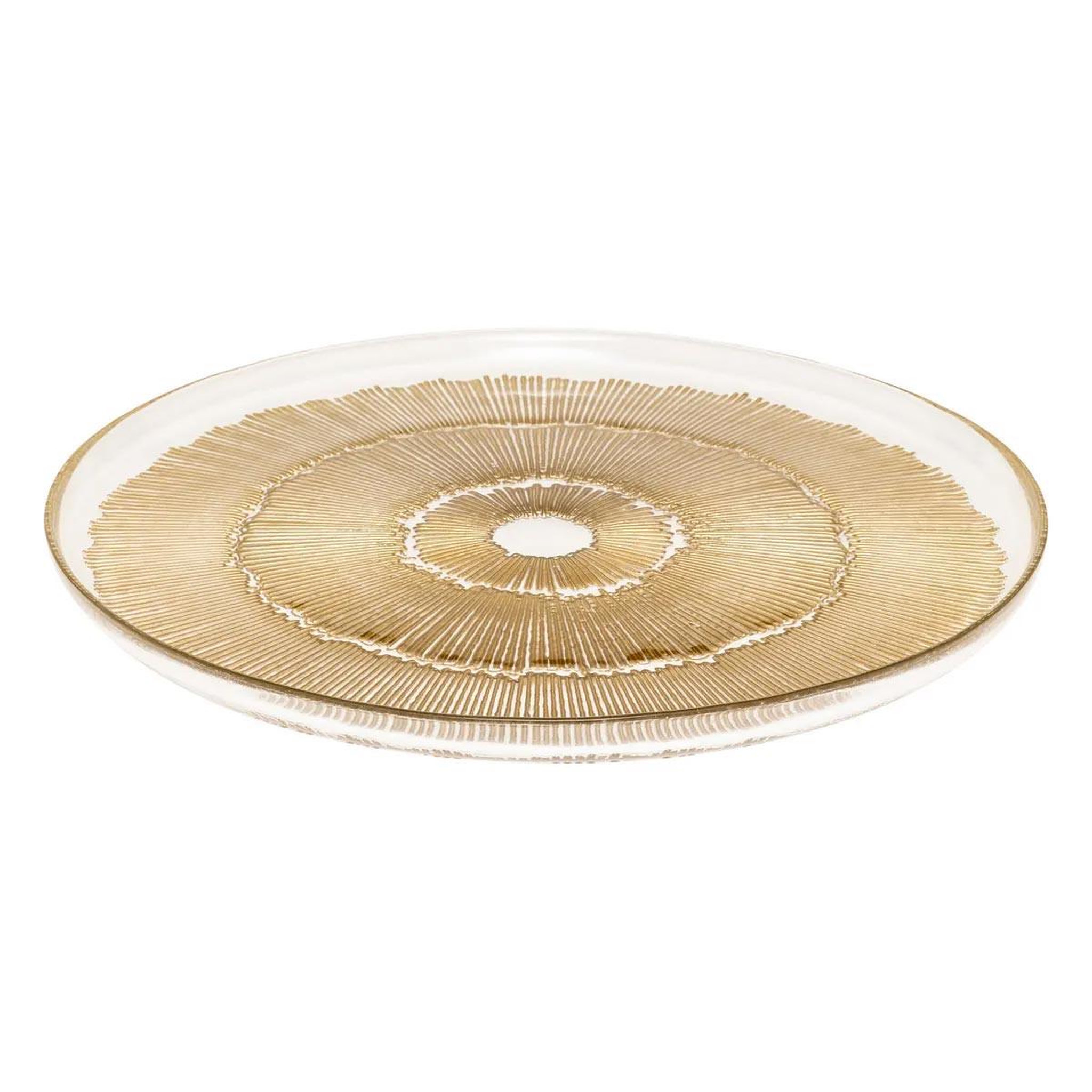 Voir la diapositive 2 : SECRET DE GOURMET Lot de 6 assiettes plates  celeste  28cm doré