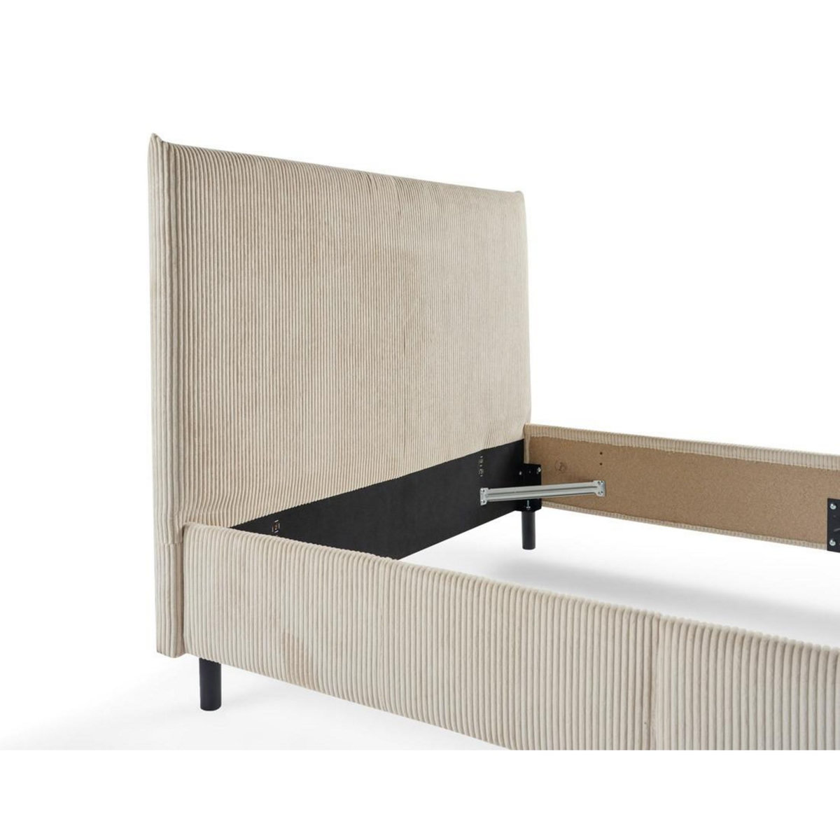 BEST MOBILIER Botticelli - cadre de lit - 160x200 - en velours côtelé