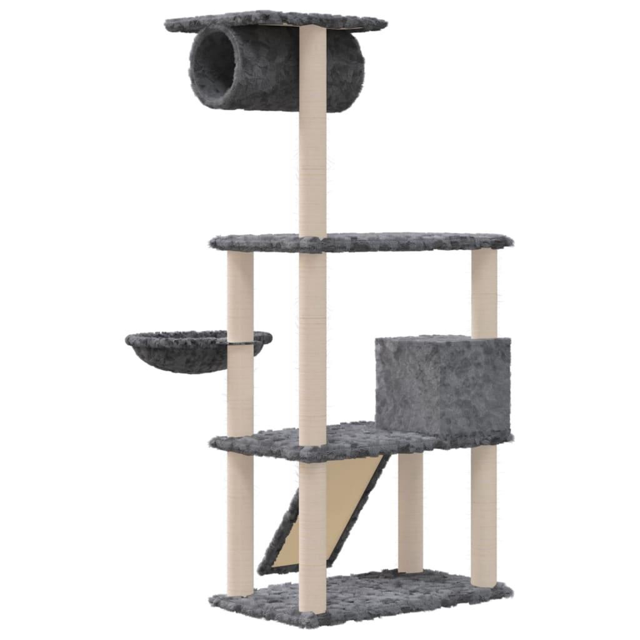 Voir la diapositive 5 : VIDAXL Arbre a chat avec griffoirs en sisal Gris fonce 131 cm