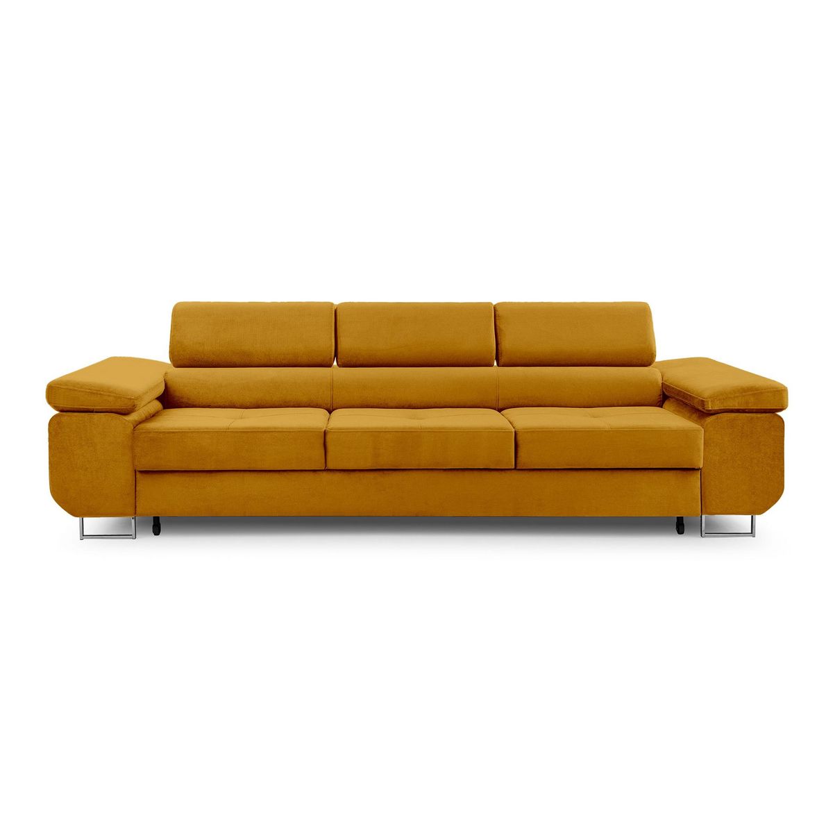 BEST MOBILIER Pablo - canapé 3 places - convertible avec têtières réglables - en velours