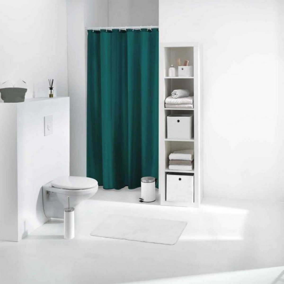 Paris Prix Rideau de Douche PEVA  Vitamine II  180x200cm Bleu Émeraude