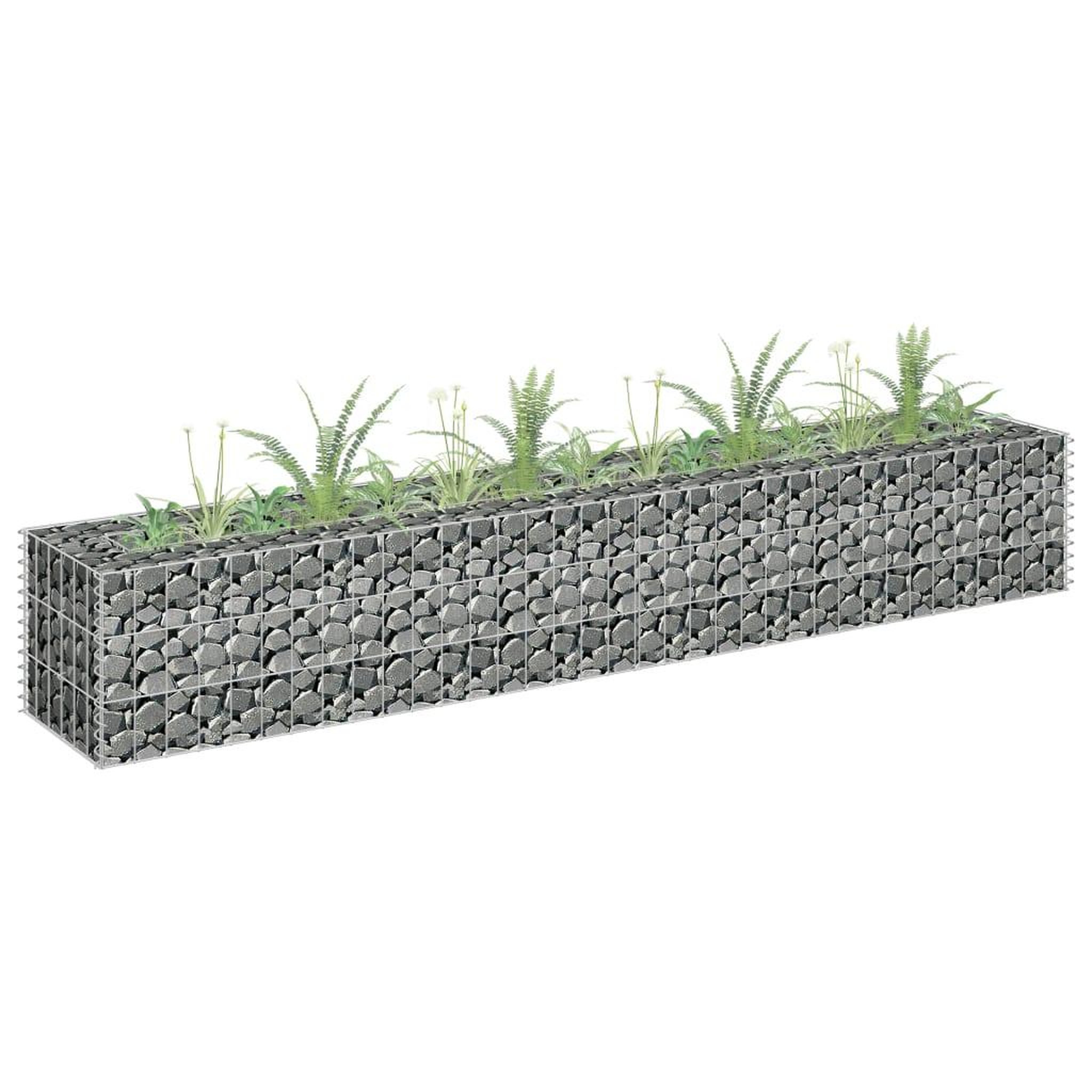 Voir la diapositive 1 : VIDAXL Lit sureleve a gabion Acier galvanise 180x30x30 cm