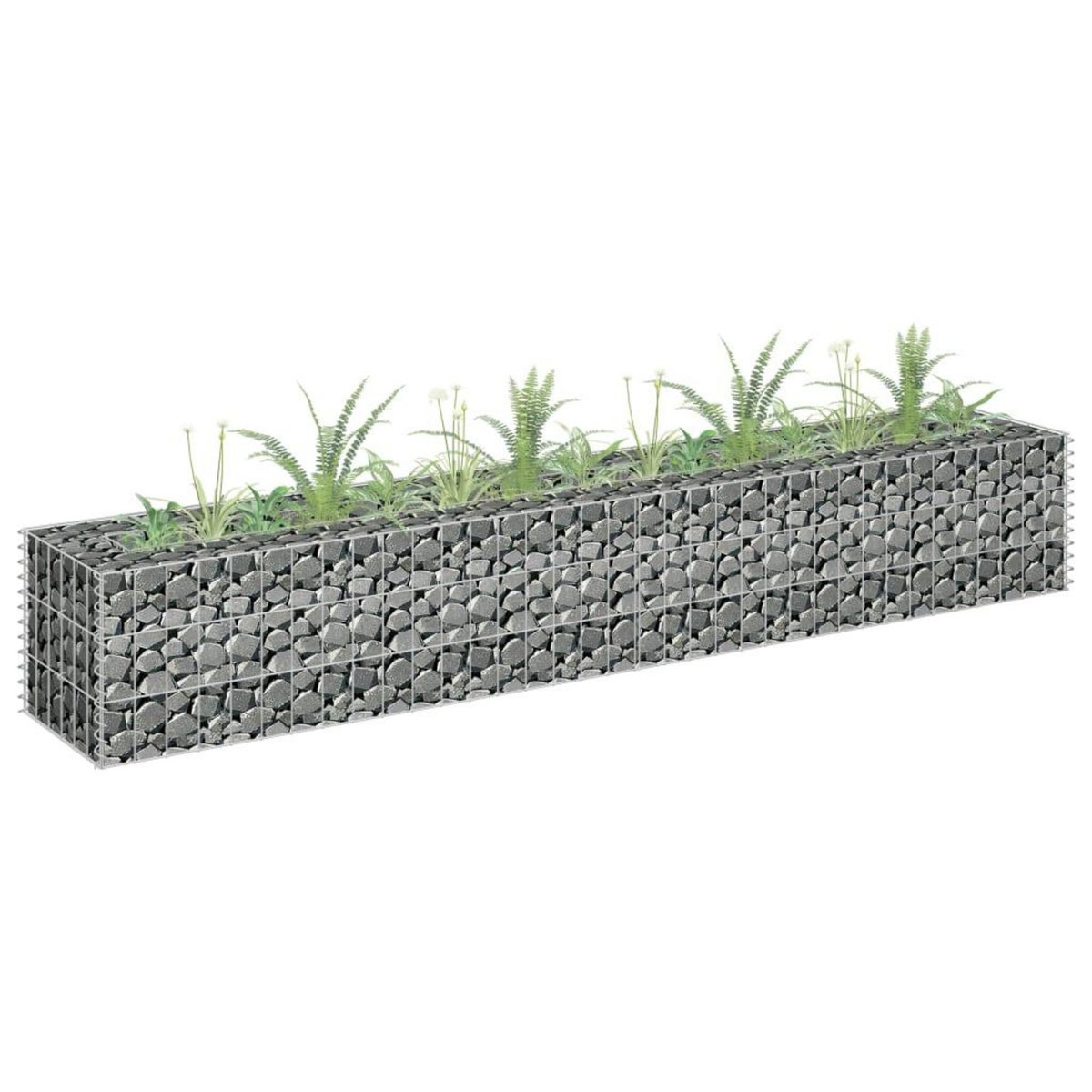 VIDAXL Lit sureleve a gabion Acier galvanise 180x30x30 cm
