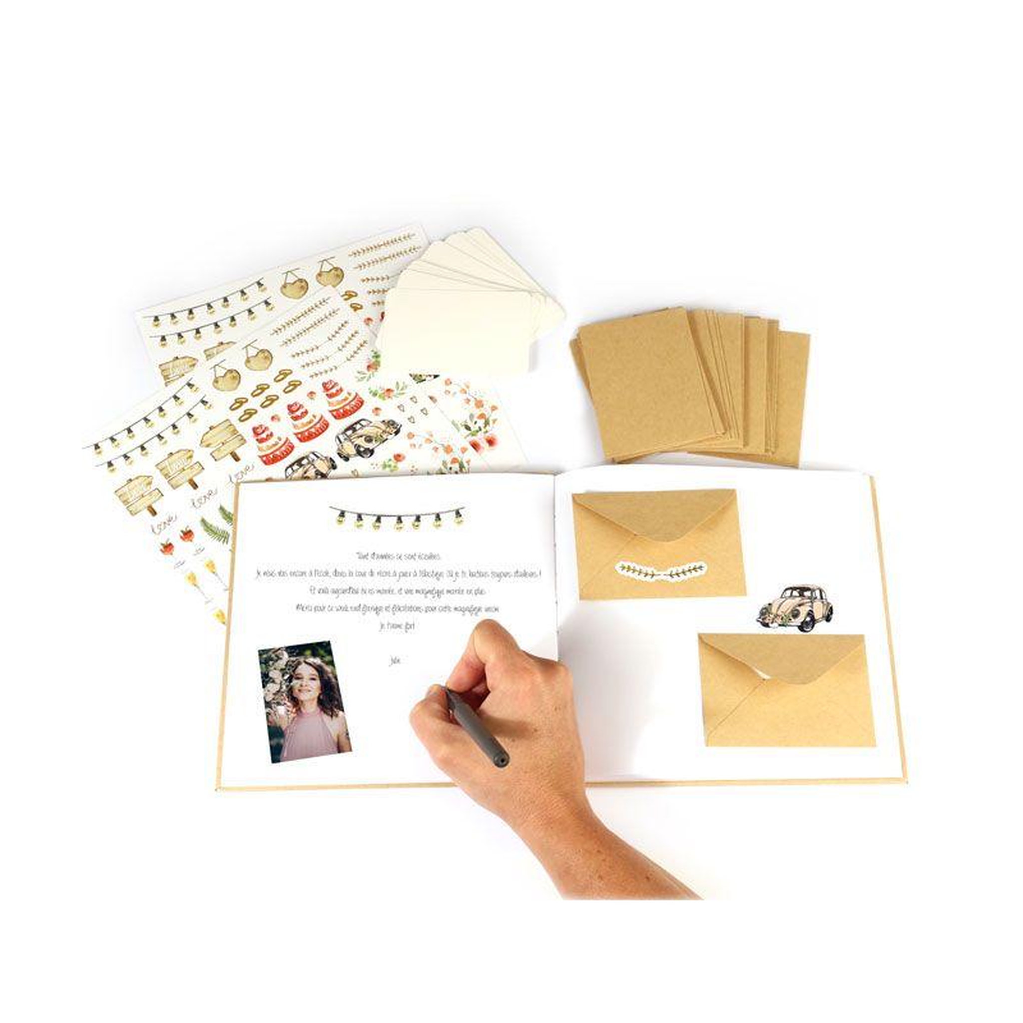 Voir la diapositive 1 : Graine créative Coffret papeterie livre d'or de mariage