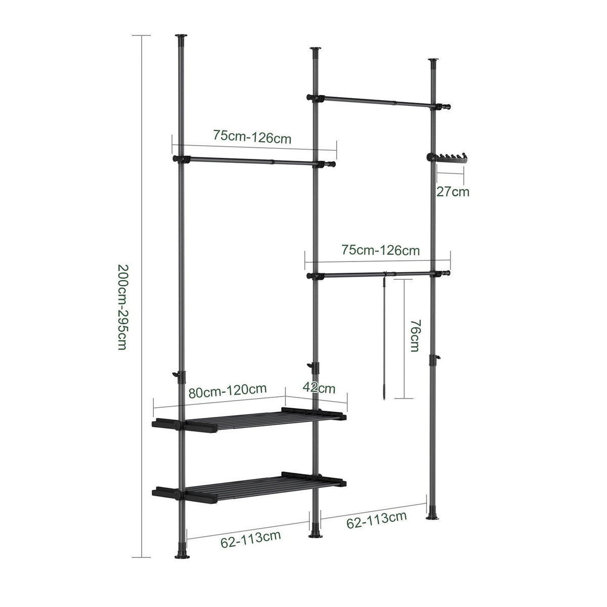 SOBUY SoBuy - Portemanteau Sur Pied à deux étagères - Fonctionnel - FRG34-II