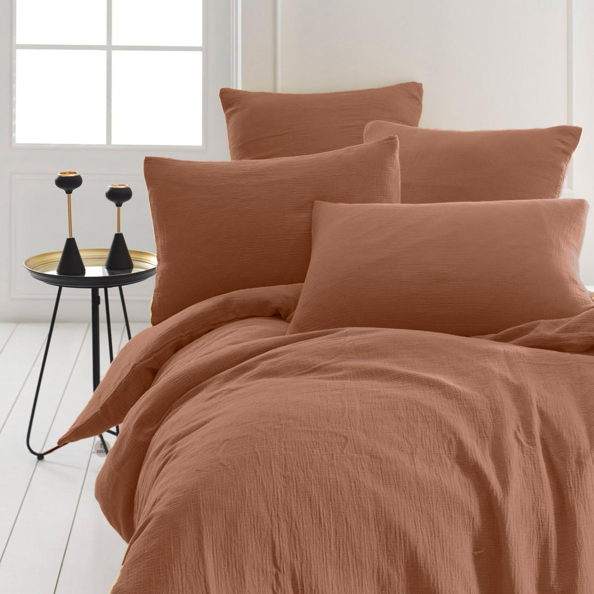 Voir la diapositive 5 : Sensei Maison Drap housse en gaze de coton bonnet 30 cm LOFT