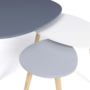 Voir la diapositive 5 : ID MARKET Lot de 3 tables basses gigognes GAIA laquées gris blanc scandinave