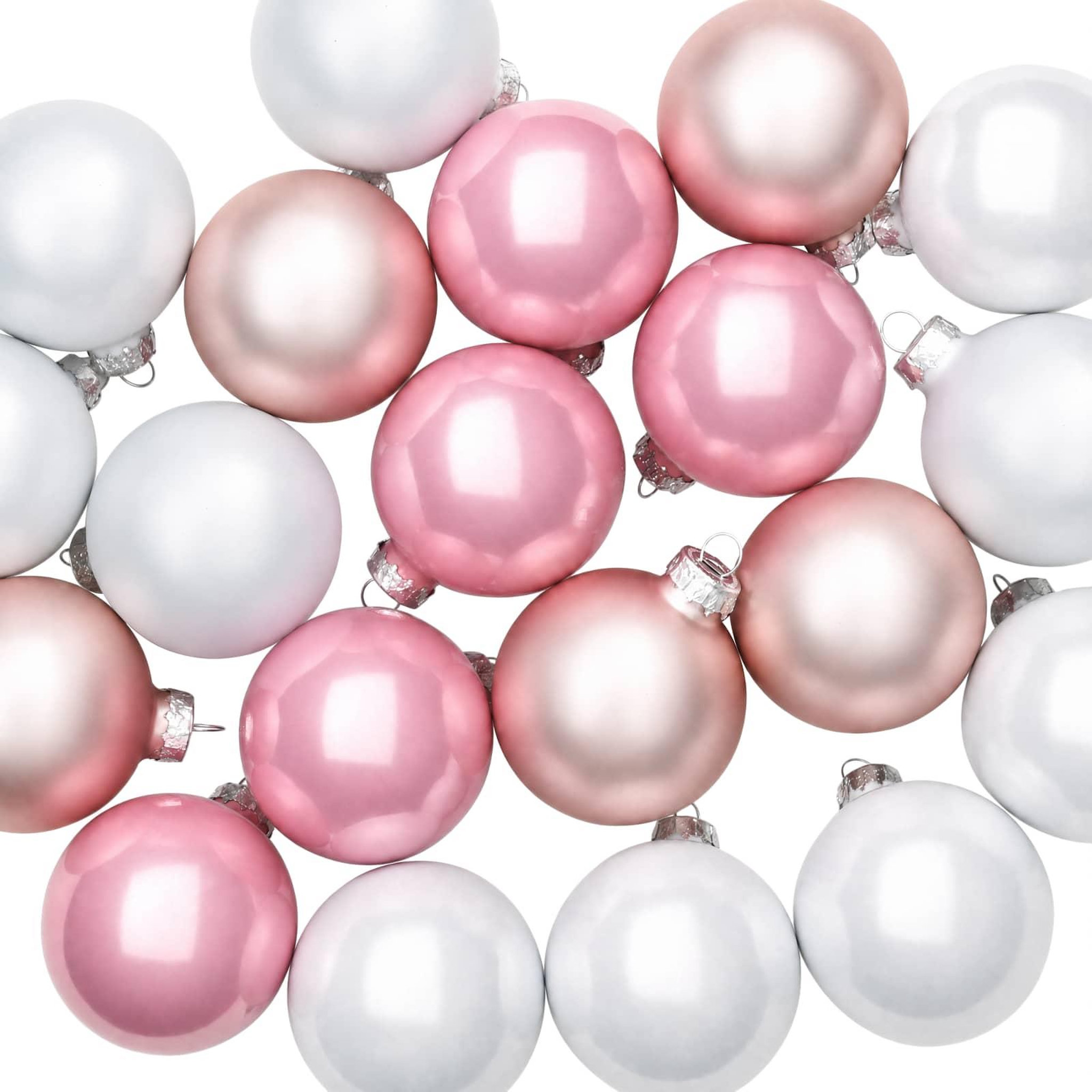 Voir la diapositive 5 : VIDAXL Ensemble de boules de Noël 30 pc Rose et blanc 6 cm Polystyrene