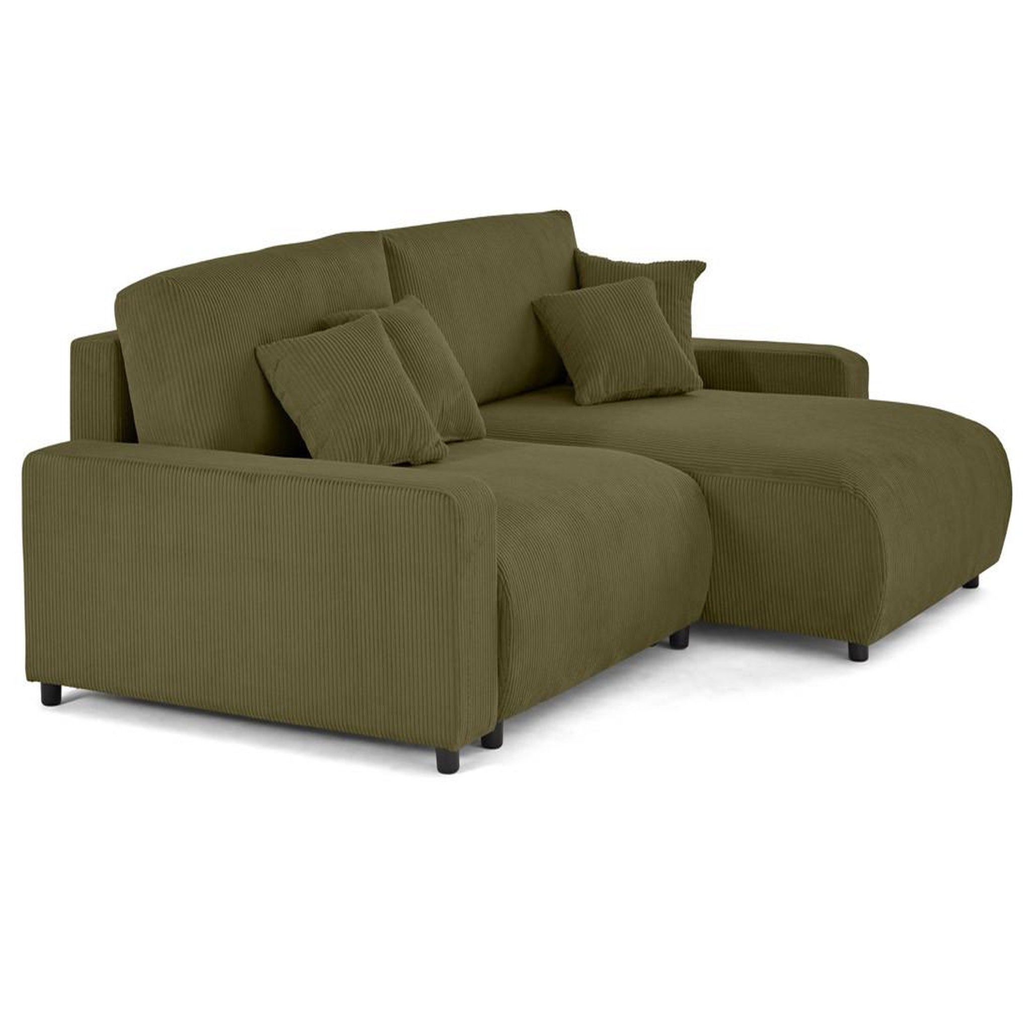 Voir la diapositive 6 : LISA DESIGN Pivoine - canapé d'angle 4 places réversible convertible avec 2 coffres en velours côtelé